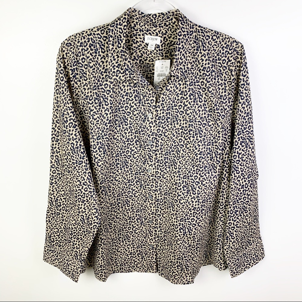 J. Crew Factory Button Front Leopard Shirt 3X - Picture 2 of 7